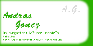 andras goncz business card